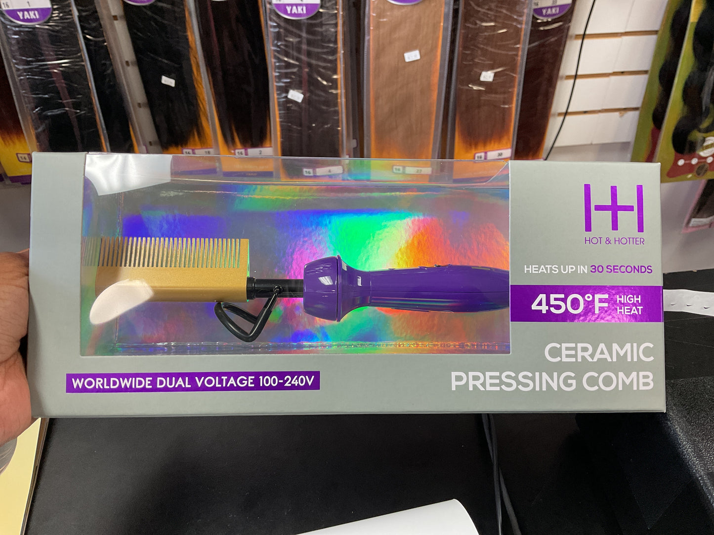 Annie Hot & Hotter Ceramic Electric Pressing Comb Purple
