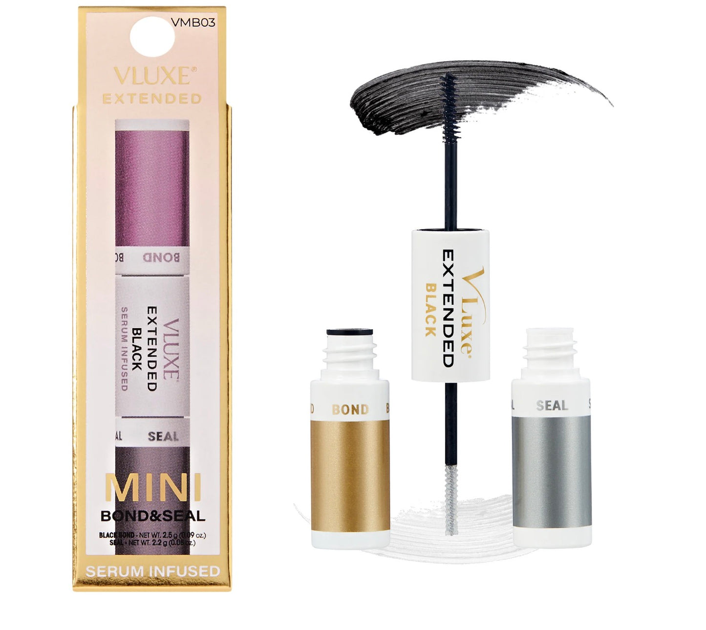 Mini Black Bond & Seal Lash Adhesive with Rosewater, Biotin & Vitamin C (0.17 oz)