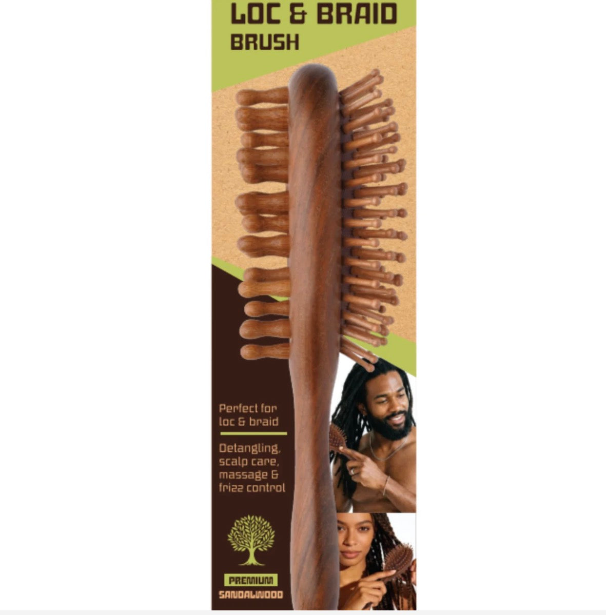 Annie Loc & Braid 2 in 1 Brush Oval, 1 Count, Sandalwood