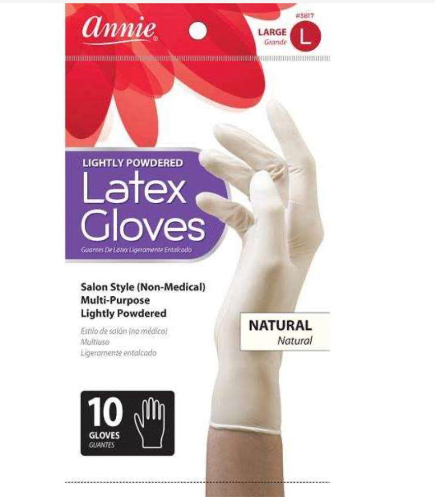 Annie Latex Gloves, 10 Count, White