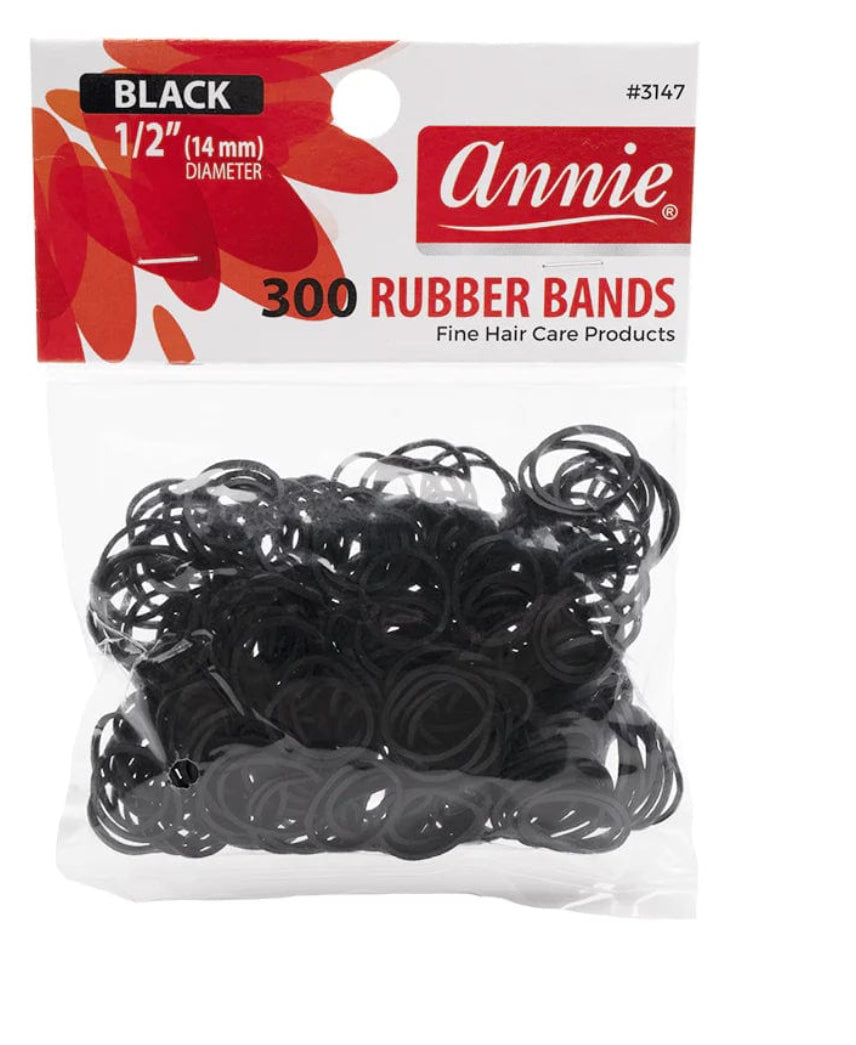 Annie #3147 Rubber Bands 300 ct Black