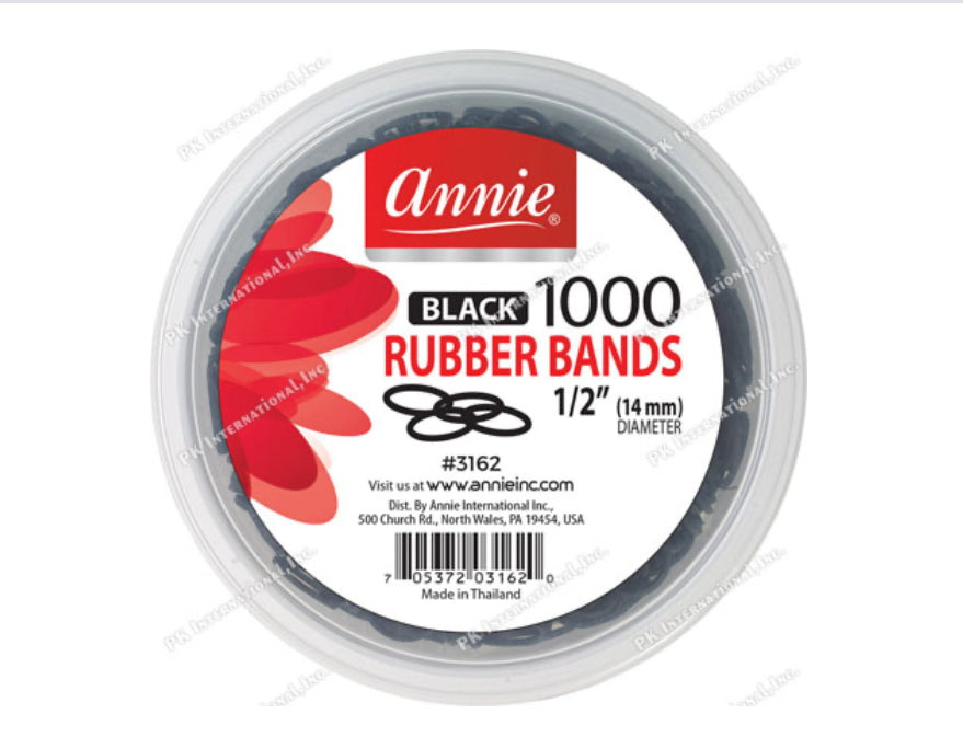 Annie 1000 Black Rubber Bands
