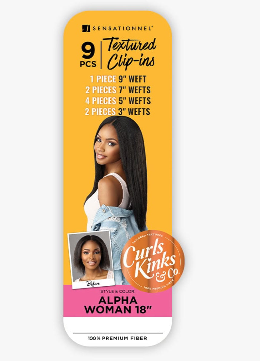 SENSATIONNEL Textured Clip-Ins Alpha Woman 18”