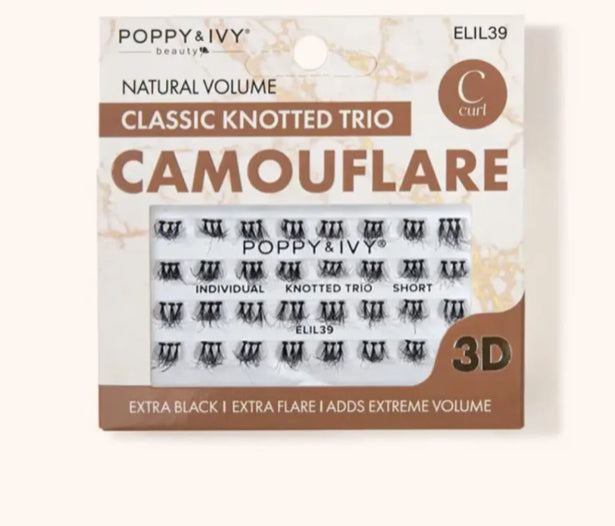 Poppy & Ivy Camouflare Knotted Trio Lash – Short 3D