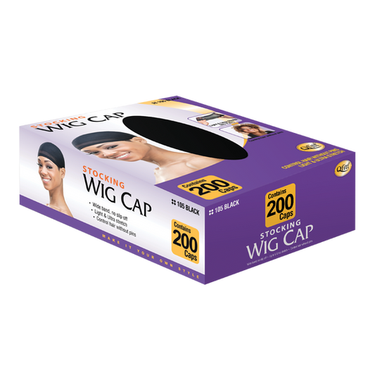 Qfitt Stocking Wig Cap - (Black 200 caps)