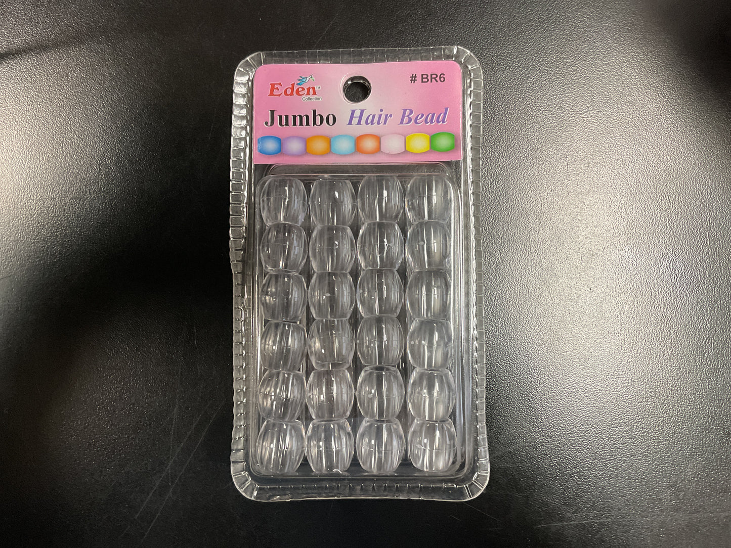 Clear Jumbo Hair Beads