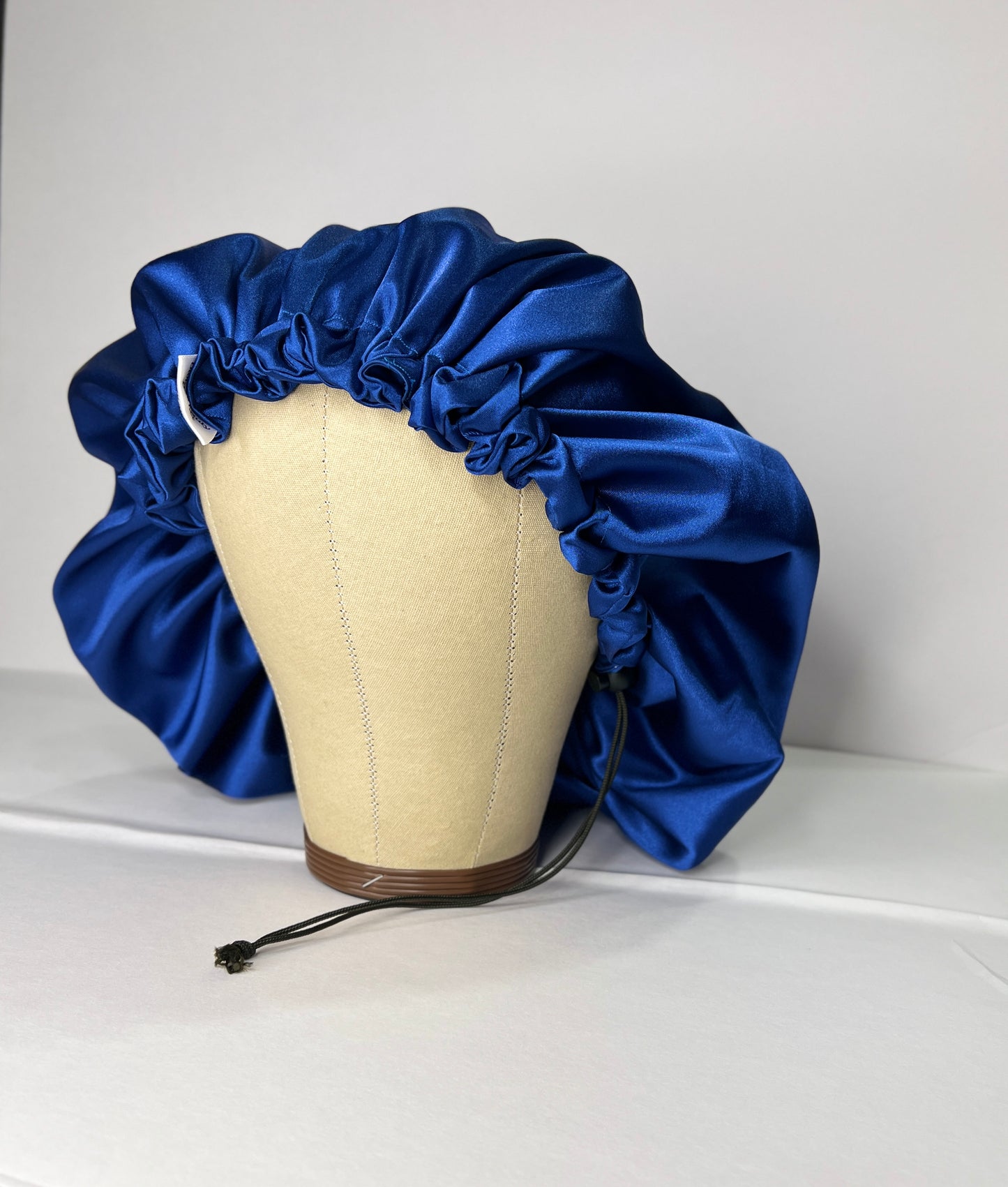 Deep Sea Blue Satin Bonnet