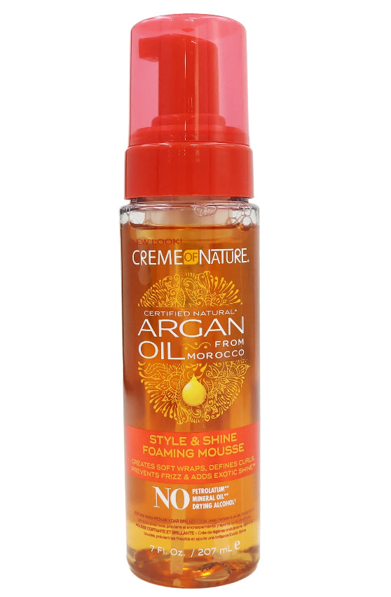 Creme of Nature, Argan oil style & shine foaming moose 7 ounce