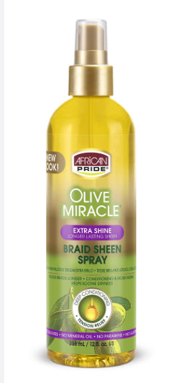 African pride olive oil miracle braid sheen spray 12 oz