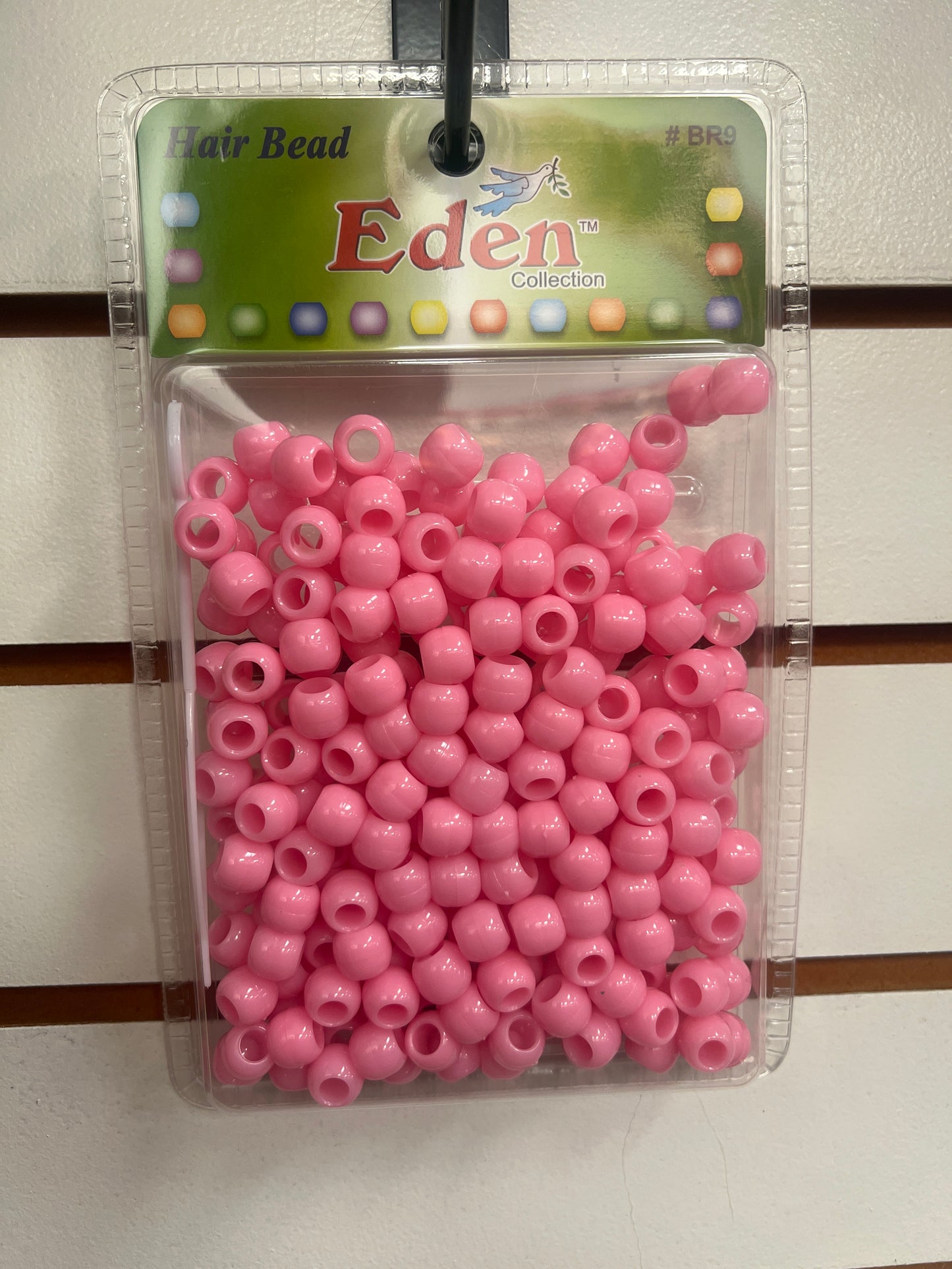 Eden, pink hair beads