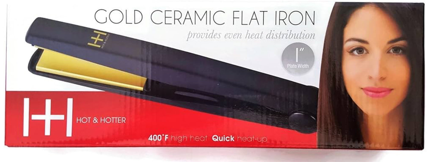 Hot & Hotter Gold Ceramic Flat Iron 1”