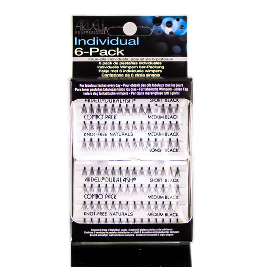 Ardell 6 Pack Knot-Free Flares Individuals Combo Black