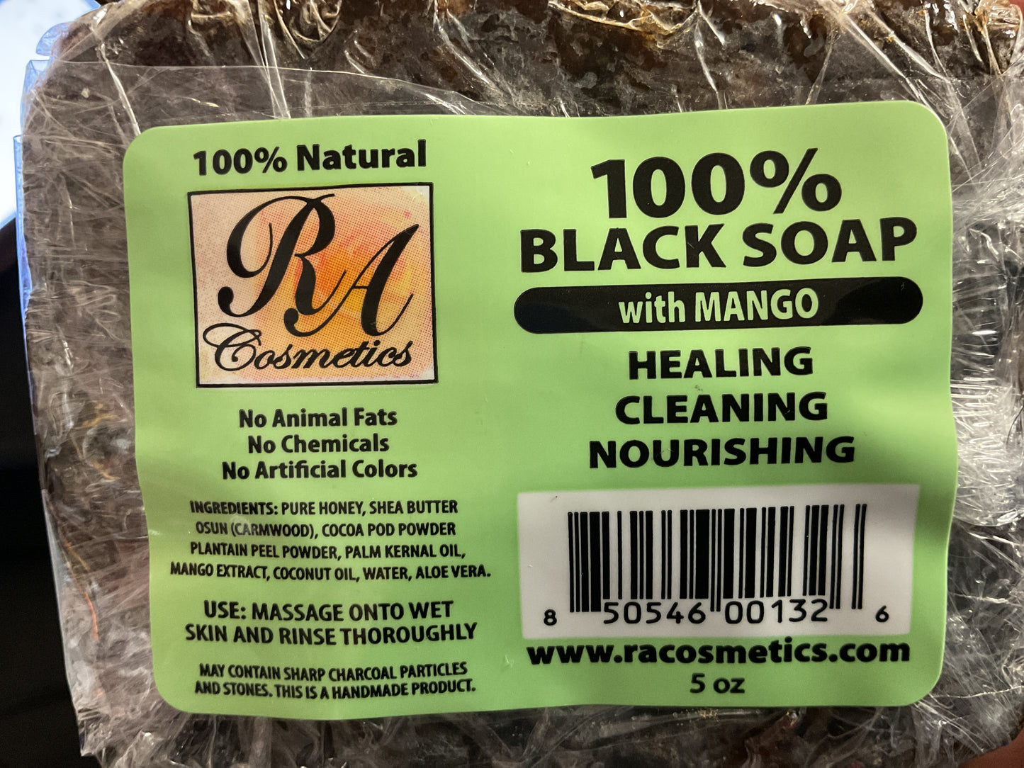 RA Cosmetics 100% Black Soap