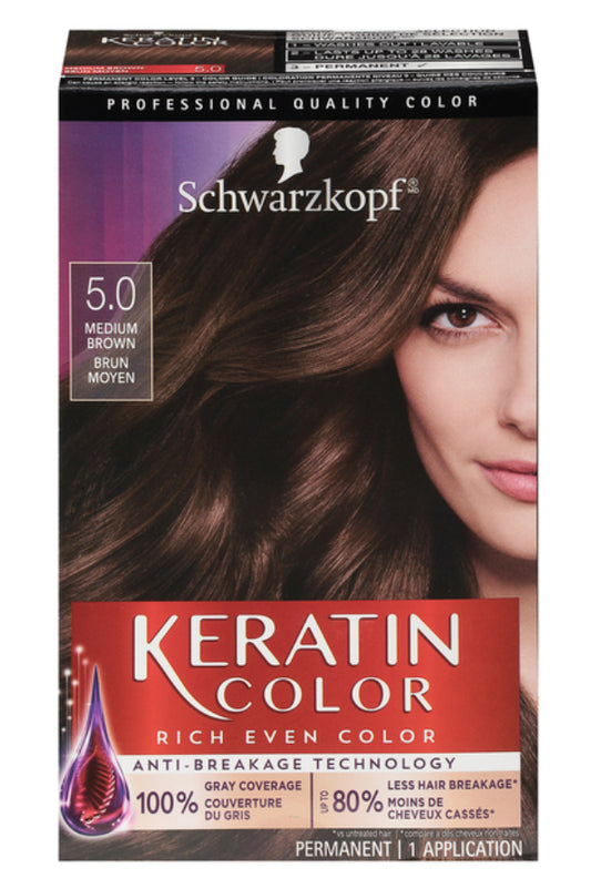 Schwarzkopf keratin color intense caring permanent color medium brown