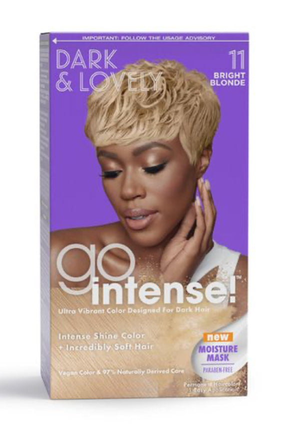 Dark & Lovely Go Intense! Ultra vibrant, permanent hair color designed for dark hair