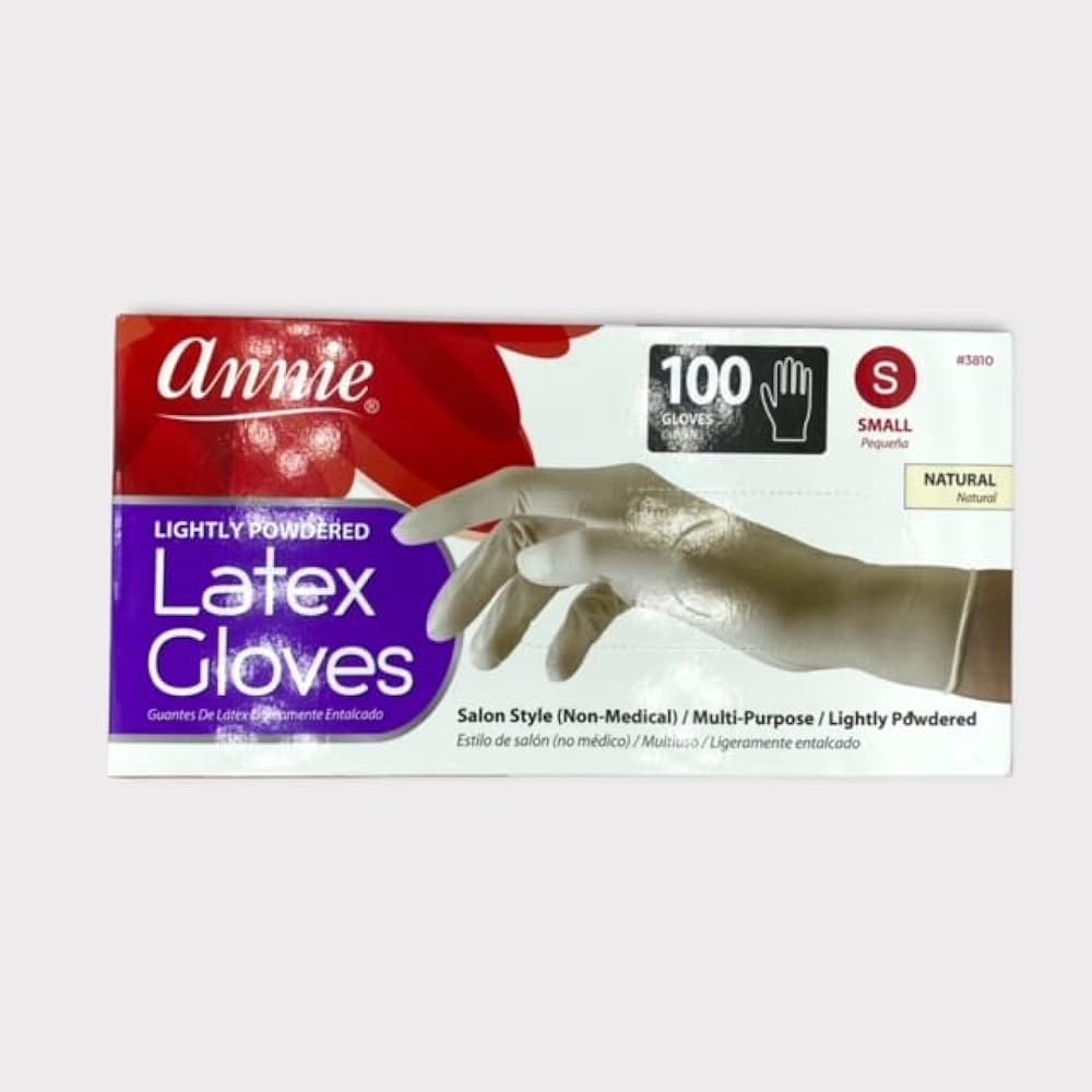 Annie 100 Count Natural Latex Lightly Powdered Gloves Size Small