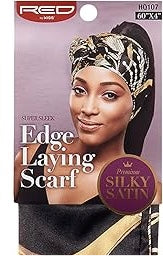 Red by Kiss Edge Laying Scarf Wrap for Hair Edge Silky Satin Scarf
