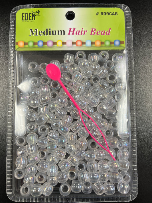 Eden medium clear hair beads