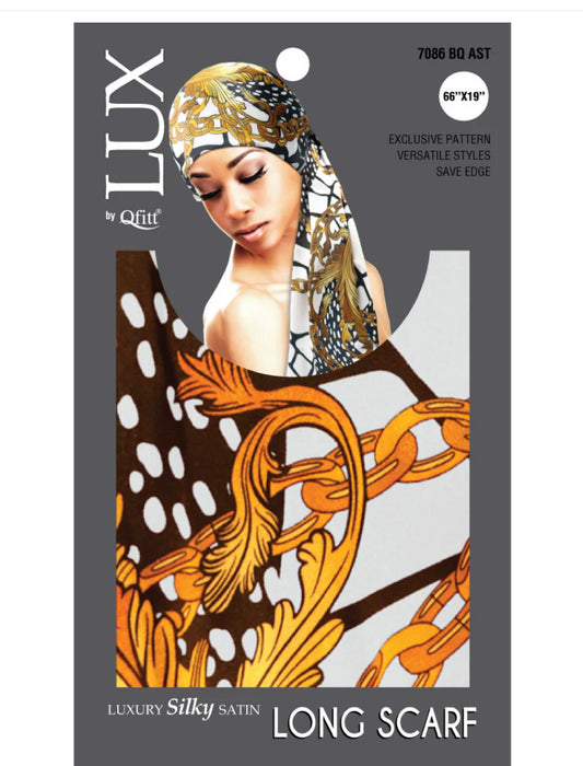 LUXURY SILKY SATIN LONG SCARF - PATTERN