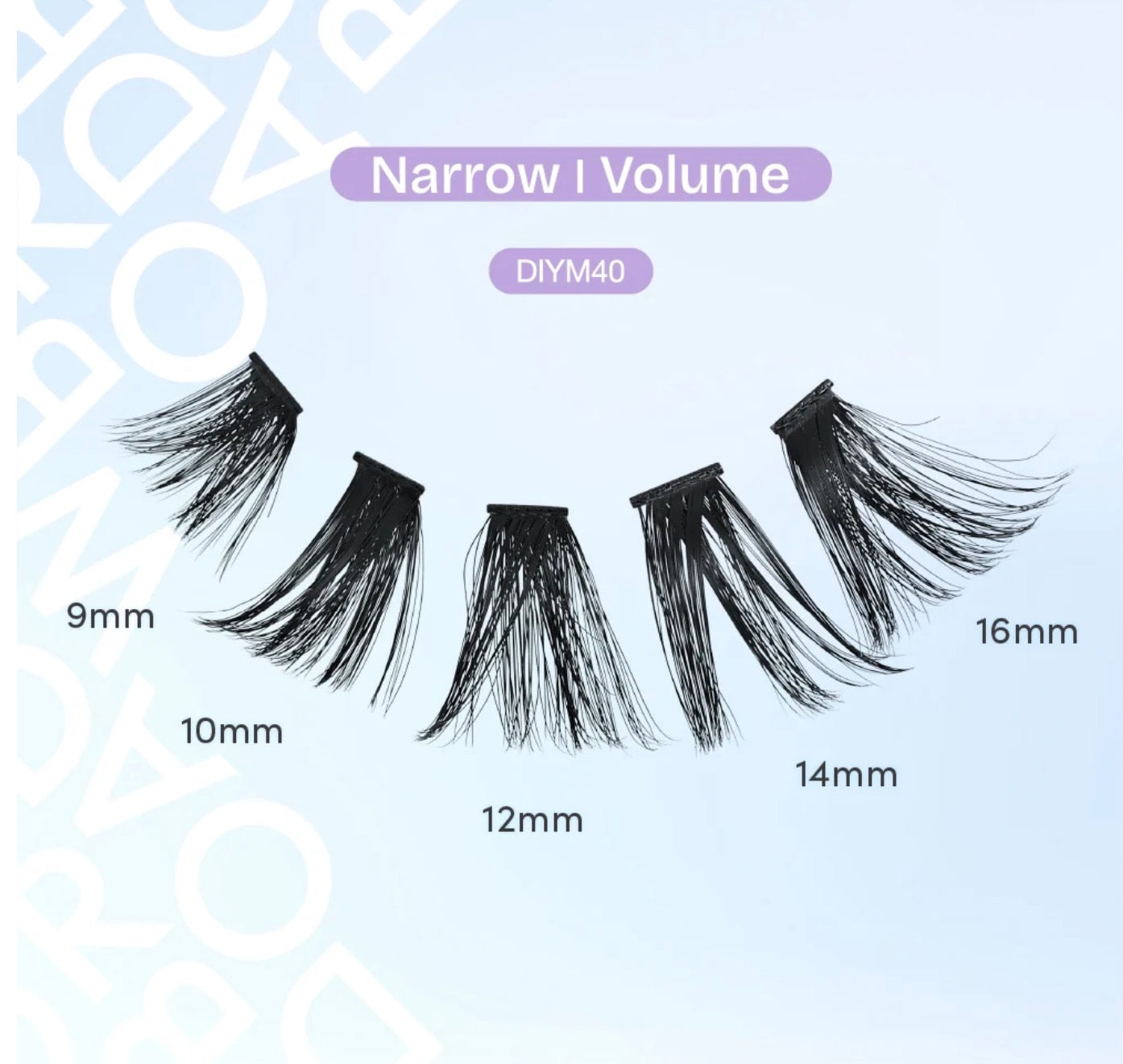 Broadway DIY Lash Clusters Mega Pack - 9-16mm Assorted Individual Lash Extensions. DIYM40