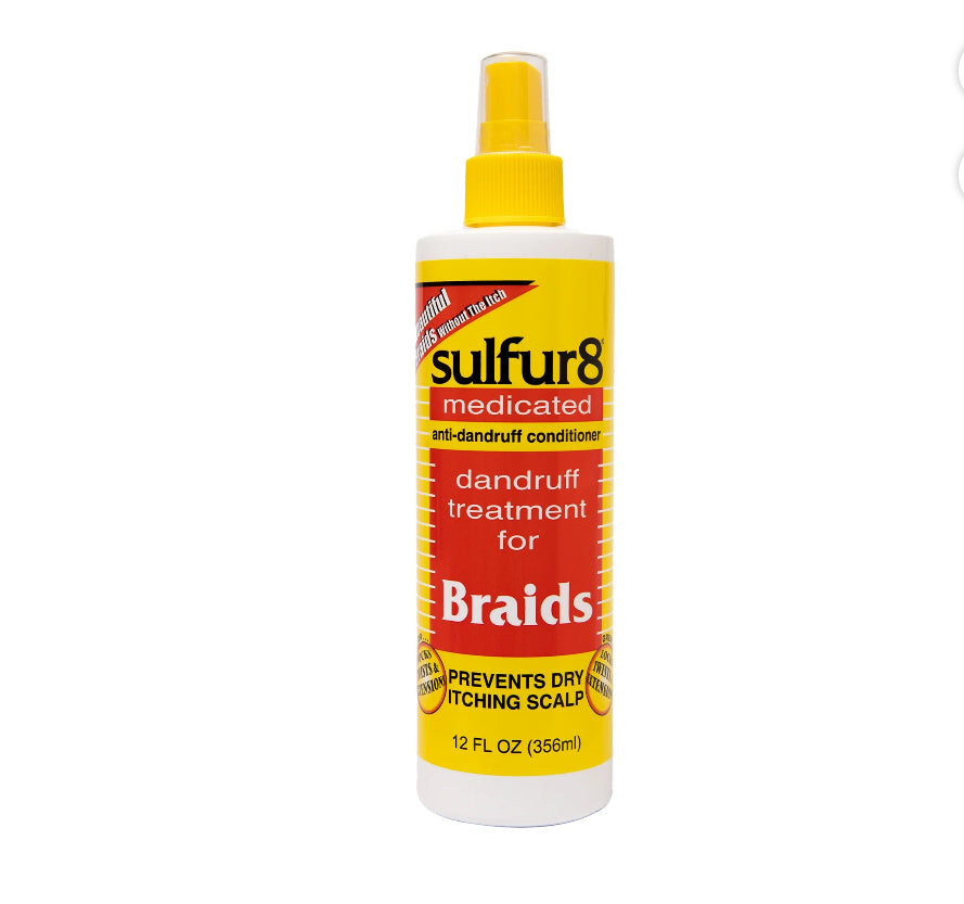 Sulfur8 Medicated Dandruff Treatment for Scalp and Braids, 12 fl. oz., Dry, Moisturizing, Unisex