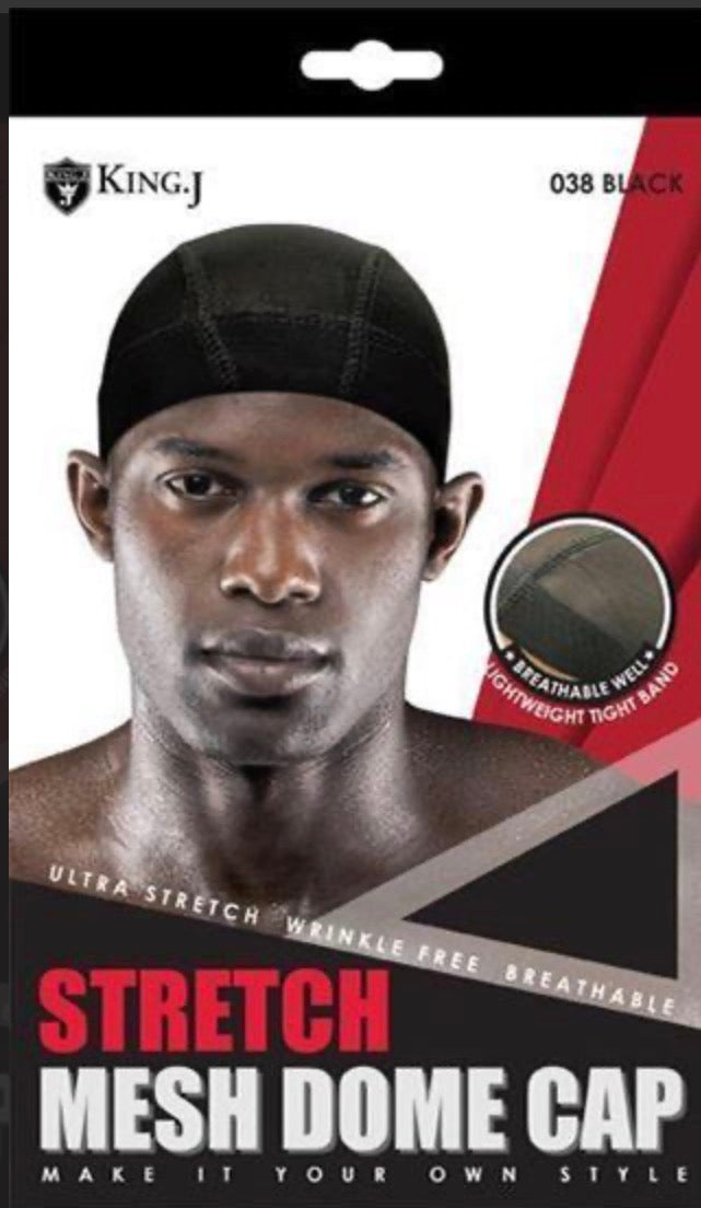 King J Stretch Mesh Dome Cap 038Black