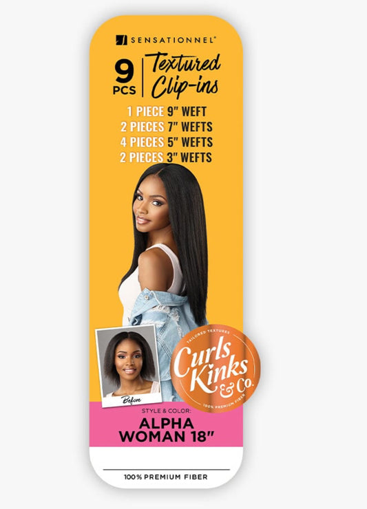 SENSATIONNEL Textured Clip-Ins Alpha Woman 18”