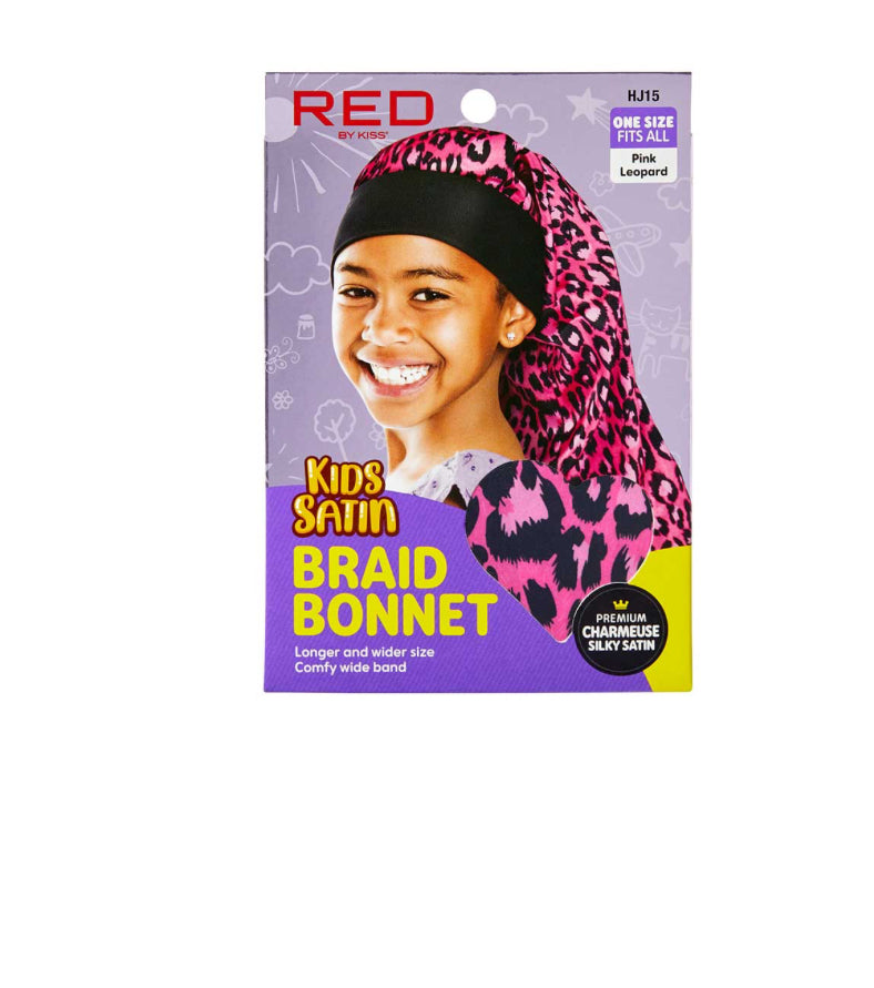 Red by Kiss Kids Satin Braid Bonnet - Cute Prints