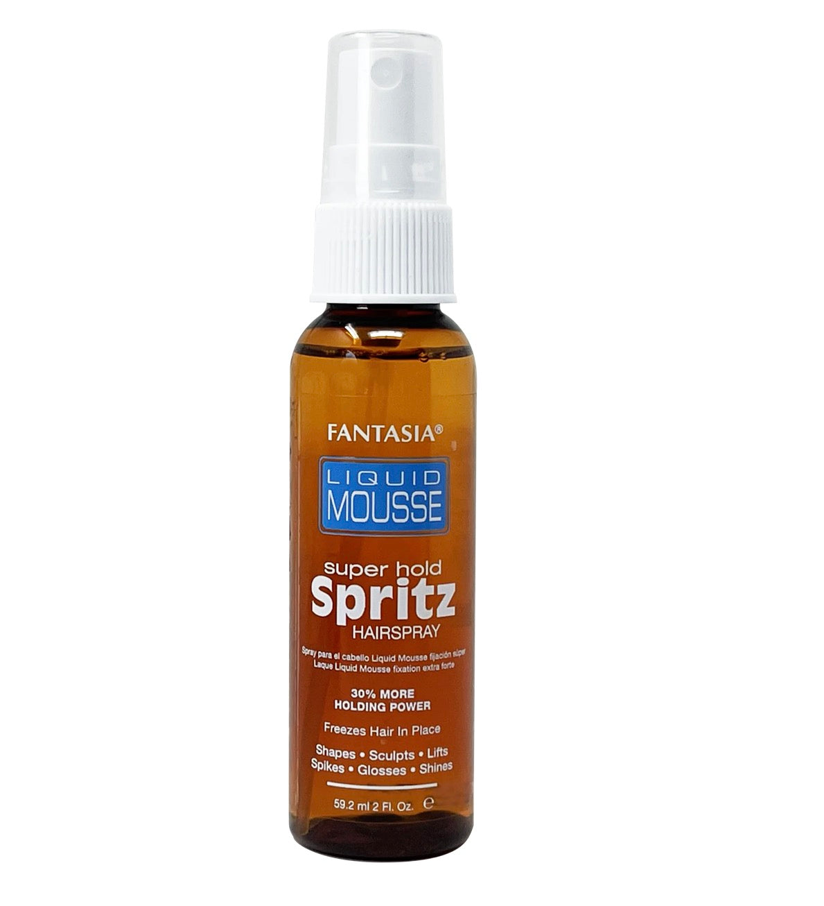 LIQUID MOUSSE ‣ SUPER HOLD SPRITZ HAIRSPRAY / 2 OZ. TRAVEL SIZE