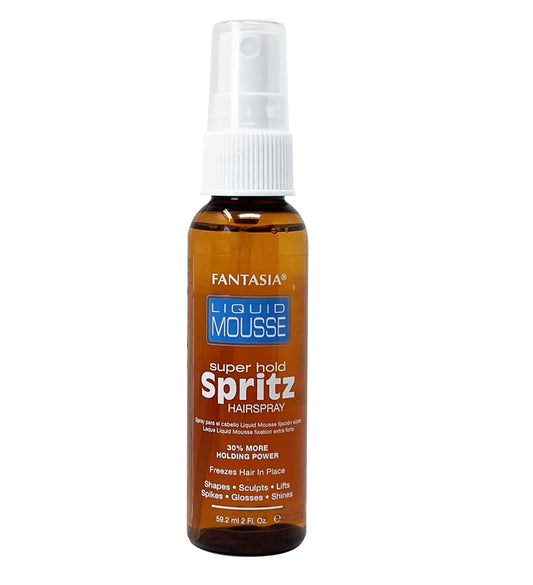 LIQUID MOUSSE ‣ SUPER HOLD SPRITZ HAIRSPRAY / 2 OZ. TRAVEL SIZE