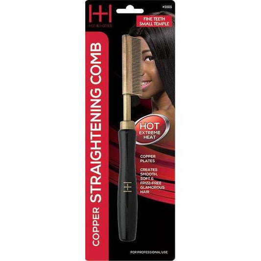 Hot & Hotter Thermal Straighten Comb Fine Teeth Small Temple Copper Plate #5506