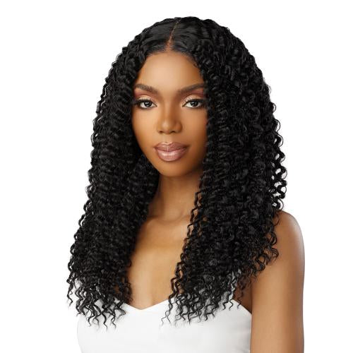 Sensationnel Human Hair Blend HD Lace Front Wig Glueless Butta Lace Kinky Water Wave 18"