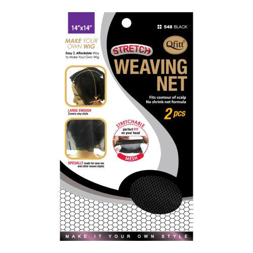 Qfitt Stretch Weaving Net Black 14"x14" 2pcs
