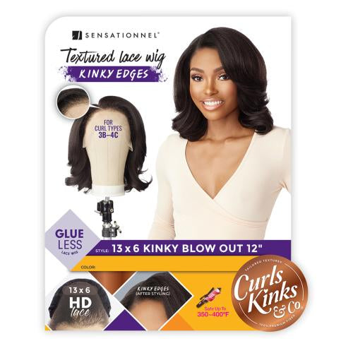 Sensationnel HD Lace Front Wig Curls Kinks N Co Glueless Kinky Edges 13X6 Kinky Blow Out