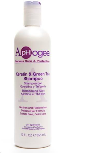 Aphogee Keratin and Green Tea Hair Shampoo with Delicate Hair Formula, 12 Oz