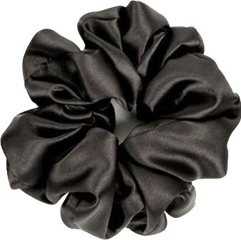 Midnight Black Satin Scrunchie