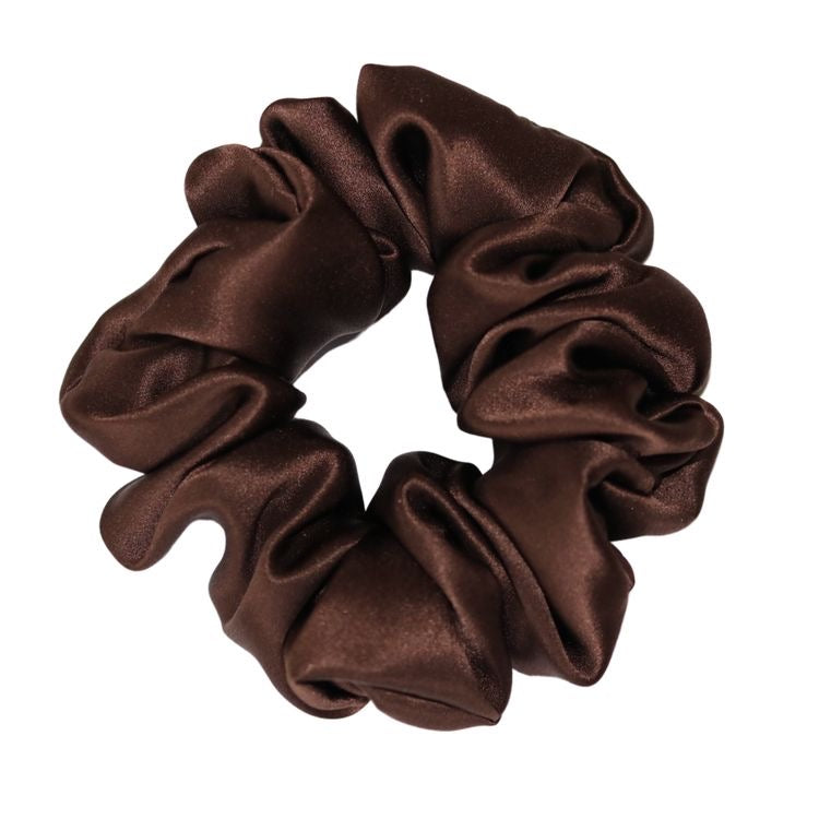 Chocolate Satin Scrunchies